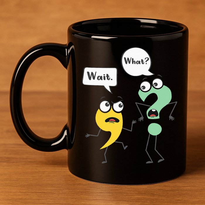 Wait What Funny English Teacher Grammar Police Grammarian 11oz C Handle Ceramic Mug