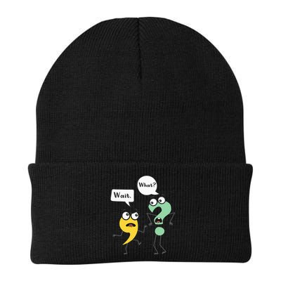 Wait What Funny English Teacher Grammar Police Grammarian Beanie