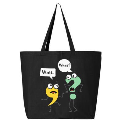 Wait What Funny English Teacher Grammar Police Grammarian 25L Jumbo Tote