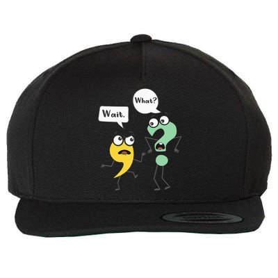 Wait What Funny English Teacher Grammar Police Grammarian Wool Snapback Cap