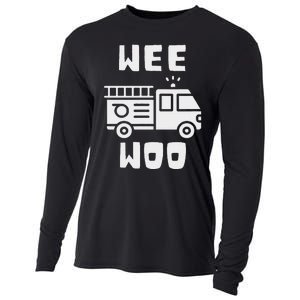 Wee Woo Fire Truck Firefighter Emergency Response Siren Cooling Performance Long Sleeve Crew