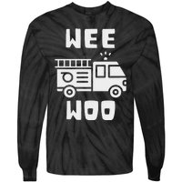 Wee Woo Fire Truck Firefighter Emergency Response Siren Tie-Dye Long Sleeve Shirt