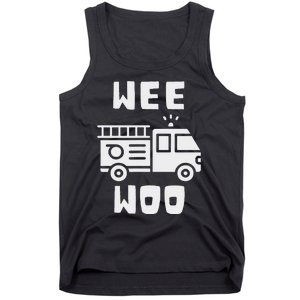 Wee Woo Fire Truck Firefighter Emergency Response Siren Tank Top