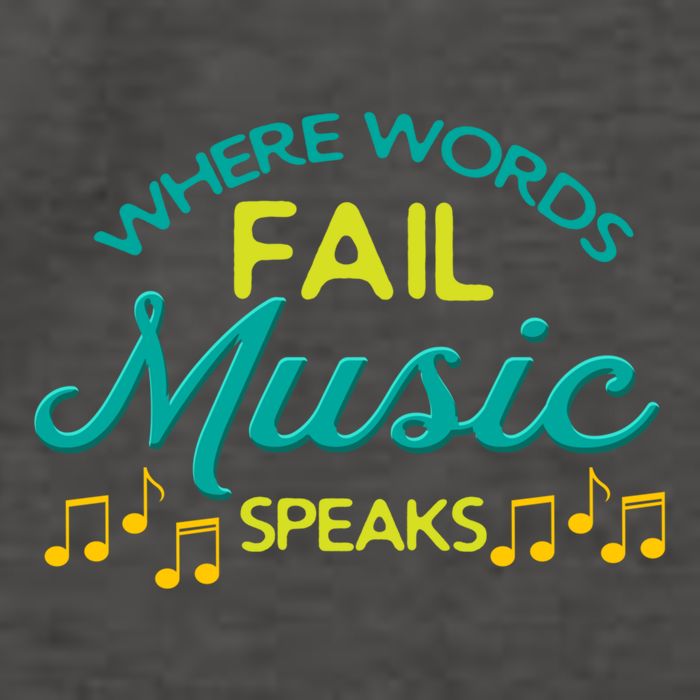 Where Words Fail Music Speaks Inspirational Music Teacher Gift Vector Backpack