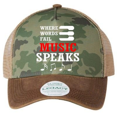 Where Words Fail Music Speaks Gift Legacy Tie Dye Trucker Hat