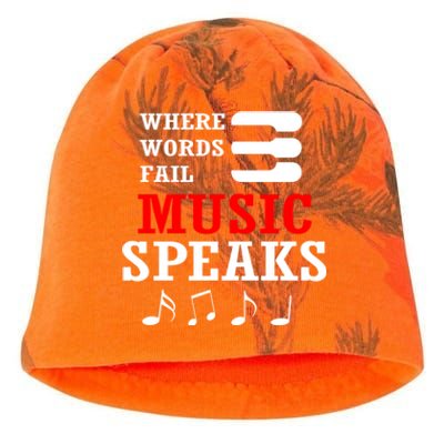 Where Words Fail Music Speaks Gift Kati - Camo Knit Beanie