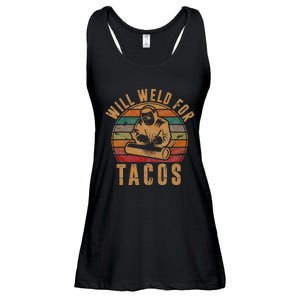 Will Weld for Tacos Welder Gift Funny Welding Costume Weld Ladies Essential Flowy Tank