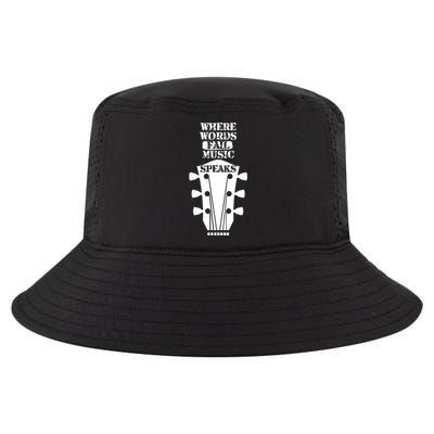 Where Words Fail Music Speaks Gift Meaningful Gift Cool Comfort Performance Bucket Hat