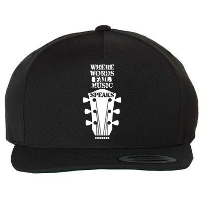 Where Words Fail Music Speaks Gift Meaningful Gift Wool Snapback Cap