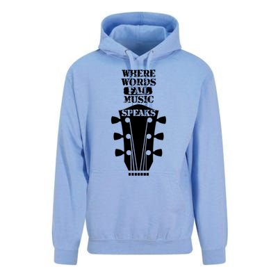 Where Words Fail Music Speaks Gift Meaningful Gift Unisex Surf Hoodie