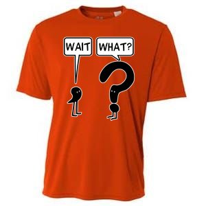 Wait What Funny Grammar Questioning Punctuation Cooling Performance Crew T-Shirt