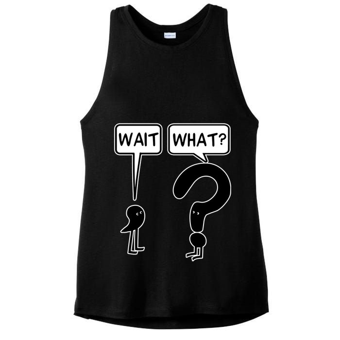 Wait What Funny Grammar Questioning Punctuation Ladies PosiCharge Tri-Blend Wicking Tank