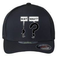 Wait What Funny Grammar Questioning Punctuation Flexfit Unipanel Trucker Cap