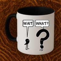 Wait What Funny Grammar Questioning Punctuation Mug