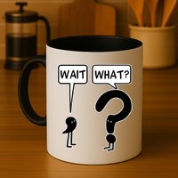 Wait What Funny Grammar Questioning Punctuation Mug