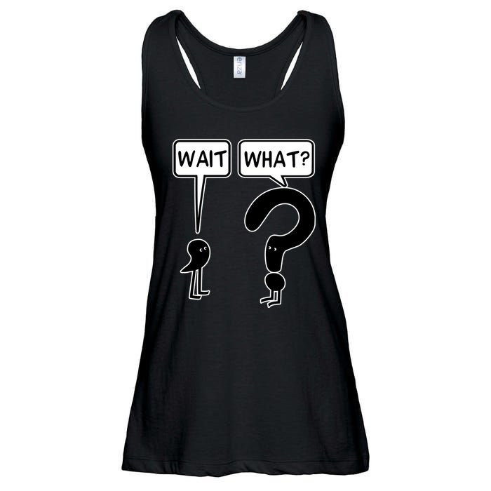 Wait What Funny Grammar Questioning Punctuation Ladies Essential Flowy Tank