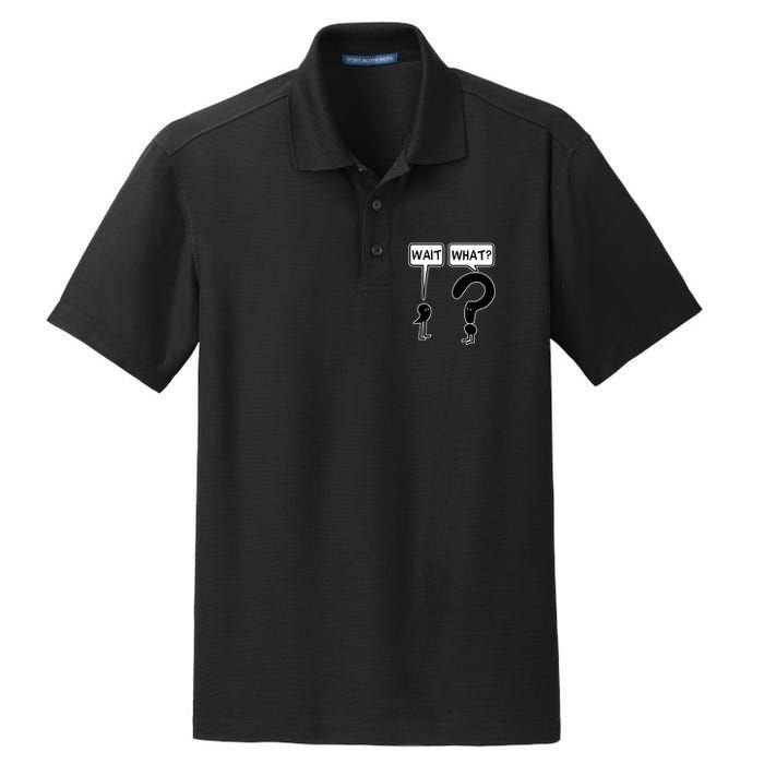Wait What Funny Grammar Questioning Punctuation Dry Zone Grid Polo