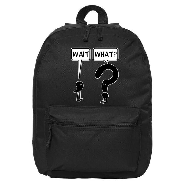 Wait What Funny Grammar Questioning Punctuation 16 in Basic Backpack