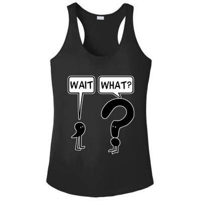 Wait What Funny Grammar Questioning Punctuation Ladies PosiCharge Competitor Racerback Tank