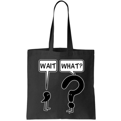 Wait What Funny Grammar Questioning Punctuation Bag