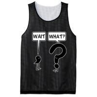 Wait What Funny Grammar Questioning Punctuation Mesh Reversible Basketball Jersey Tank
