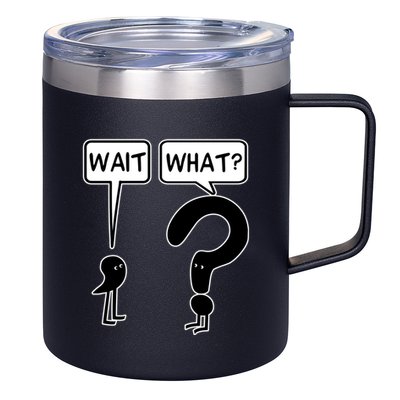 Wait What Funny Grammar Questioning Punctuation 12oz Stainless Steel Coffee Mug