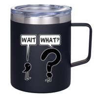 Wait What Funny Grammar Questioning Punctuation 12oz Stainless Steel Coffee Mug