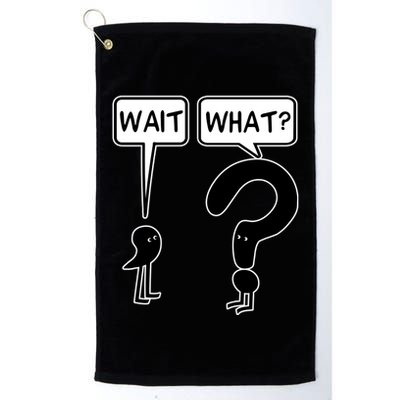 Wait What Funny Grammar Questioning Punctuation Golf Towel