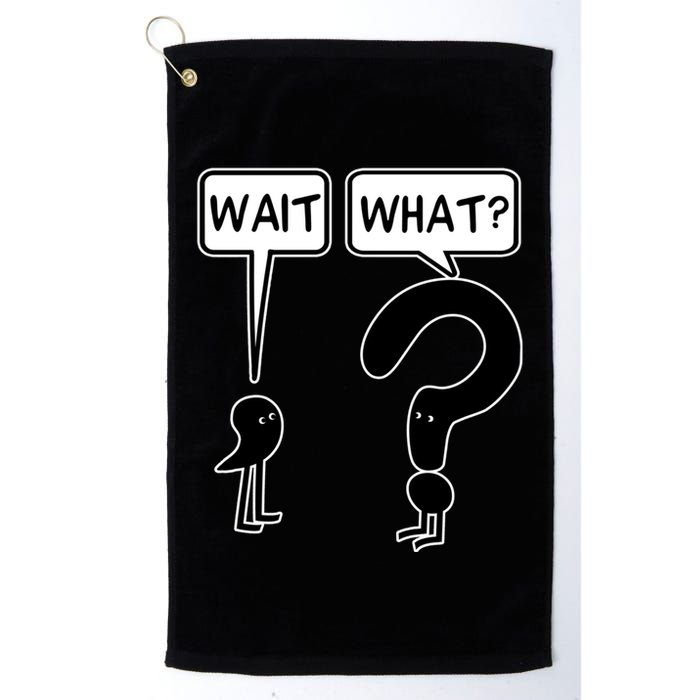 Wait What Funny Grammar Questioning Punctuation Golf Towel