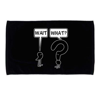 Wait What Funny Grammar Questioning Punctuation Microfiber Hand Towel