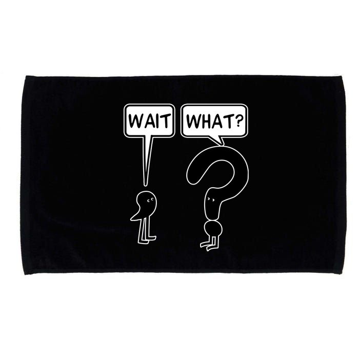 Wait What Funny Grammar Questioning Punctuation Microfiber Hand Towel