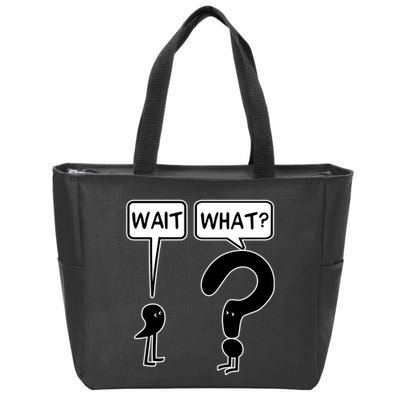 Wait What Funny Grammar Questioning Punctuation Zip Tote Bag