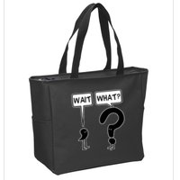 Wait What Funny Grammar Questioning Punctuation Zip Tote Bag