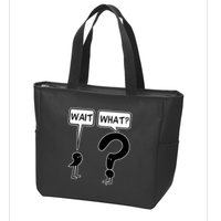 Wait What Funny Grammar Questioning Punctuation Zip Tote Bag