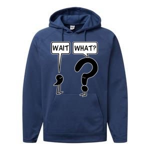 Wait What Funny Grammar Questioning Punctuation Performance Fleece Hoodie