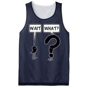 Wait What Funny Grammar Questioning Punctuation Mesh Reversible Basketball Jersey Tank