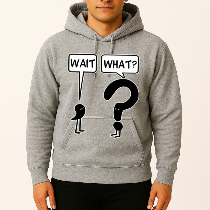 Wait What Funny Grammar Questioning Punctuation Hoodie