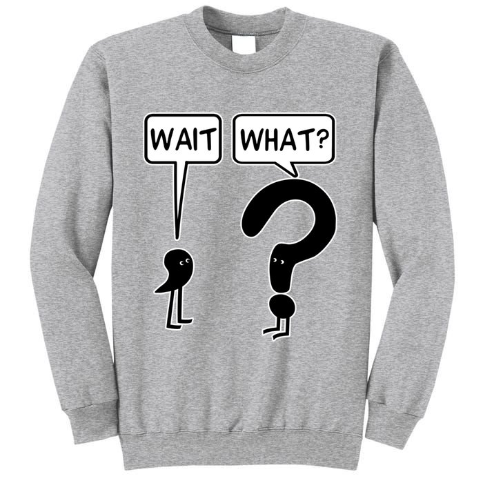 Wait What Funny Grammar Questioning Punctuation Sweatshirt