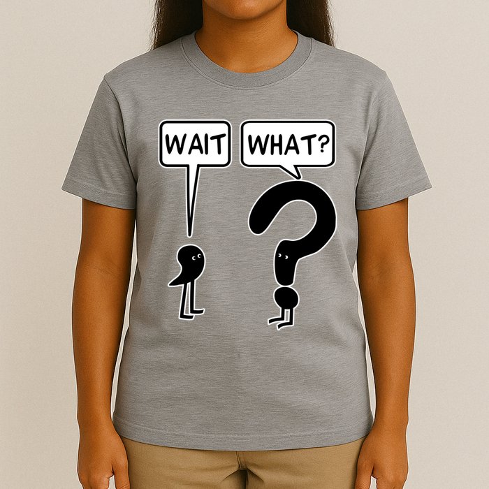 Wait What Funny Grammar Questioning Punctuation T-Shirt