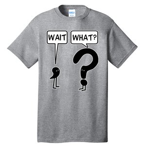 Wait What Funny Grammar Questioning Punctuation Tall T-Shirt