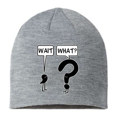 Wait What Funny Grammar Questioning Punctuation Sustainable Beanie