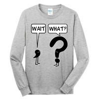 Wait What Funny Grammar Questioning Punctuation Tall Long Sleeve T-Shirt