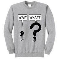 Wait What Funny Grammar Questioning Punctuation Tall Sweatshirt