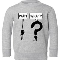 Wait What Funny Grammar Questioning Punctuation Toddler Sweatshirt