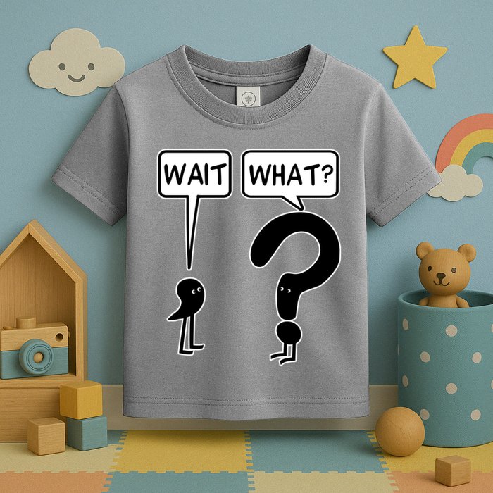 Wait What Funny Grammar Questioning Punctuation Toddler T-Shirt