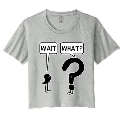 Wait What Funny Grammar Questioning Punctuation Crop Top