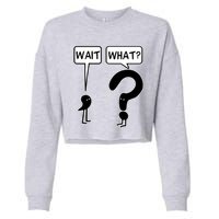 Wait What Funny Grammar Questioning Punctuation Cropped Pullover Crew