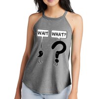Wait What Funny Grammar Questioning Punctuation Women's Perfect Tri Rocker Tank