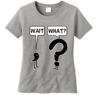 Wait What Funny Grammar Questioning Punctuation Womens T-Shirt
