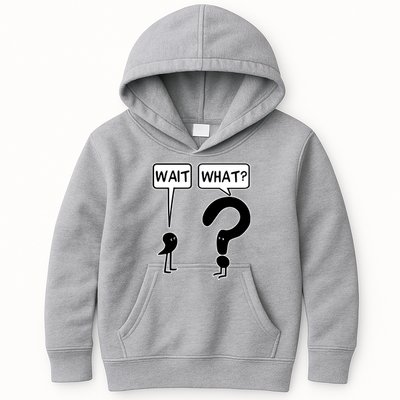 Wait What Funny Grammar Questioning Punctuation Kids Hoodie